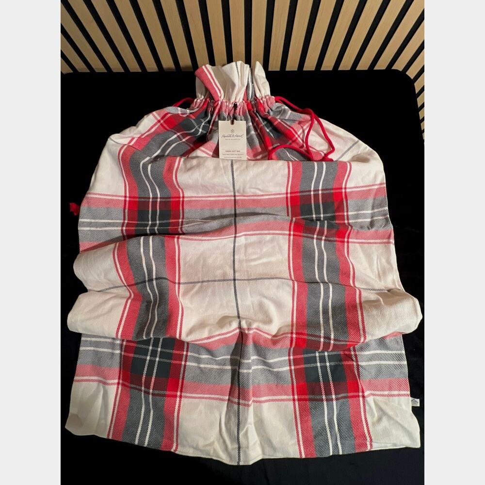 Hearth & Hand with Magnolia Plaid Fabric Gift Bag – Christmas Holiday